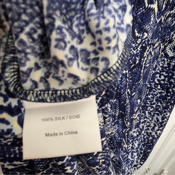 Tory Burch Blue Snakeskin Print Silk Sleeveless Sheath Dress Women’s XL NWOT - Picture 5 of 6